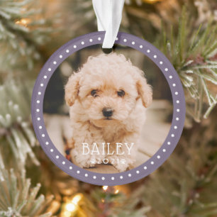 Modern and Playful Dots Pet Dog Puppy Paw Photo Ornament