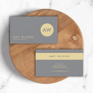 Modern and Professional Light Grey and Cream Business Card