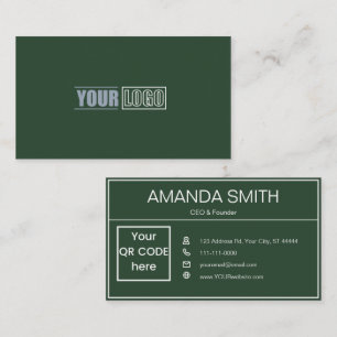 Modern and Professional Minimalist QR Code Team  Business Card