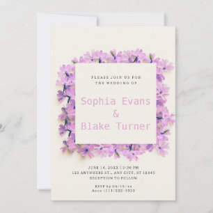 Modern and Rustic Delicate Pink Floral Wedding Invitation