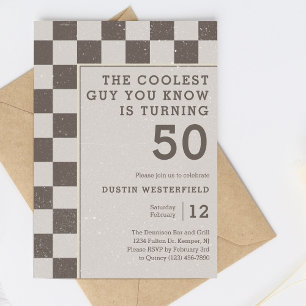 Modern and Simple Men's Milestone Birthday Invitation