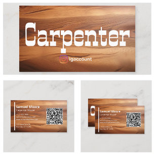 Modern and Simple Rustic Carpenter Business Card