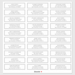 Modern and Simple Wedding Guest Names Address