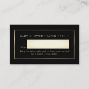 Modern and Sleek, Black and Gold, Raffle Ticket Enclosure Card