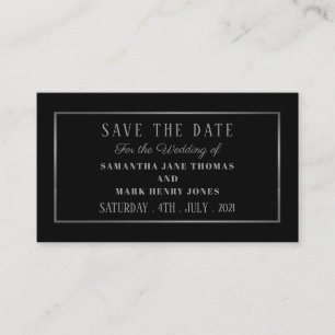 Modern and Sleek, Black and Silver, Save the Date Enclosure Card