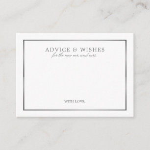 Modern and Sleek, White and Silver, Advice Cards
