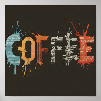 Modern and style abstract Coffee Art Coffee bar Poster