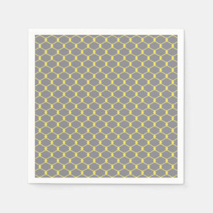 Modern and Trendy Grey and Yellow Chain Link Napkin
