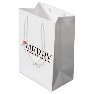 Modern and Trendy Merry Sober Christmas Medium Gift Bag