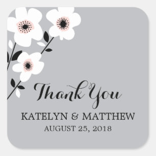 Modern Anemone   Wedding Square Sticker