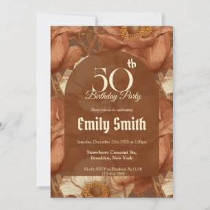 Modern Anemones Themed Birthday Celebration Invitation