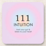 Modern Angel Numbers Numerology 111 Intuition  Coaster<br><div class="desc">Relaxing spiritual ombre design,  featuring angel numbers 111,  a number,  that encourages you to listen to your heart and trust your gut,  and you will be on the right path. Angel numbers 1111 gradient poster with meaning and number explanation. Angel numbers gifts.</div>