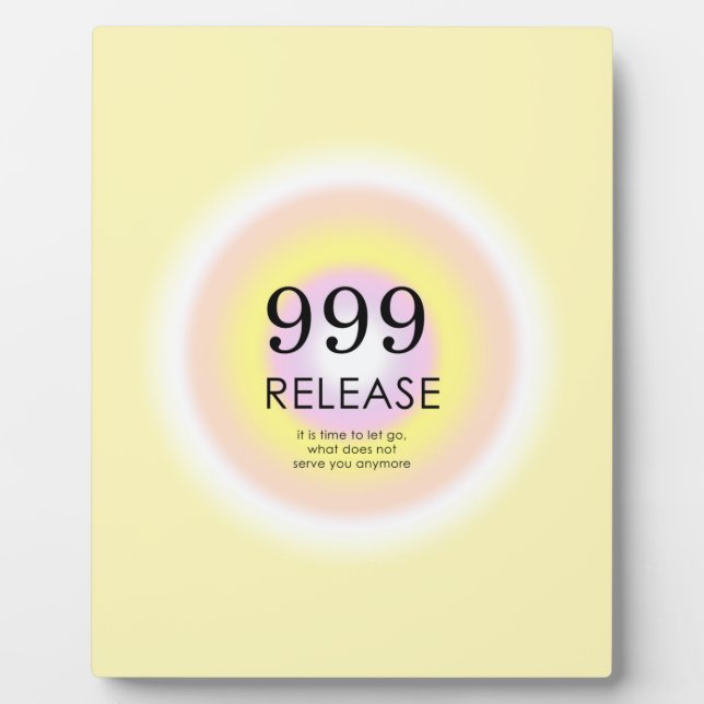 Modern Angel Numbers Numerology Meaning 999  Plaque (Front)