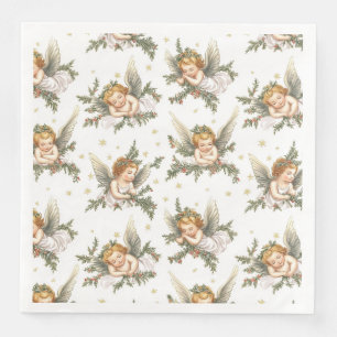 Modern angels pattern napkin