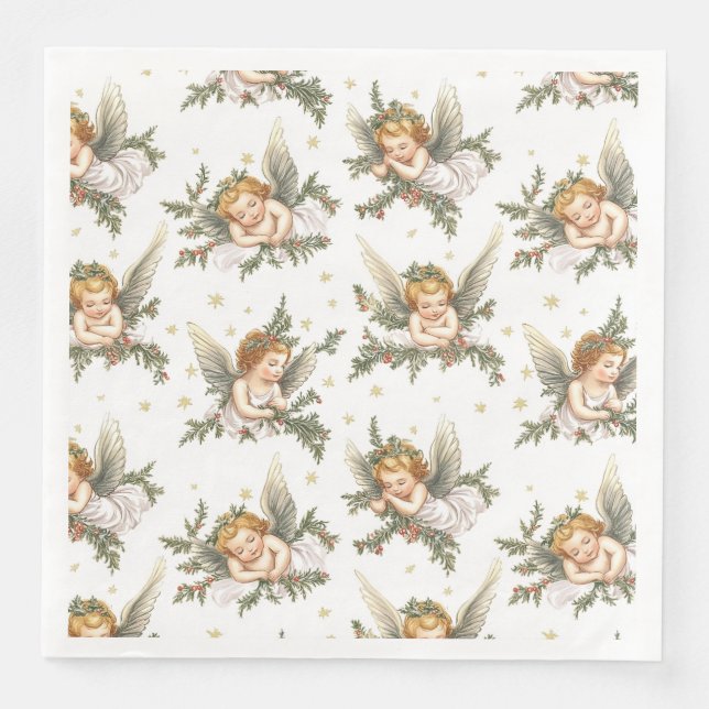 Modern angels pattern napkin (Front)