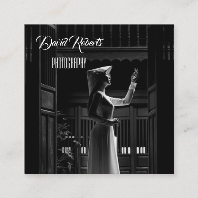 Modern Angle candid photography. Square Business Card (Front)