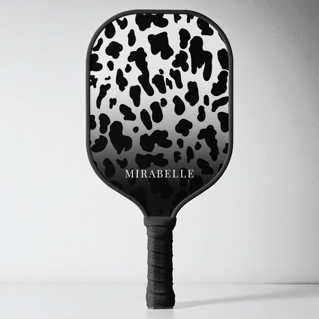 Modern Animal Cute Black and White Cow Pattern Pickleball Paddle (Modern Animal Cute Black and White Cow Pattern Pickleball Paddle)