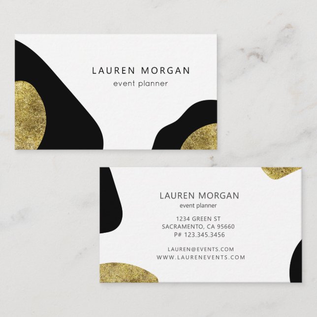 Modern Animal Kingdom Faux Gold Foil Business Card (Front/Back)