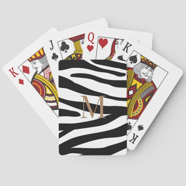 Modern Animal Pattern | Monogram Playing Cards (Back)