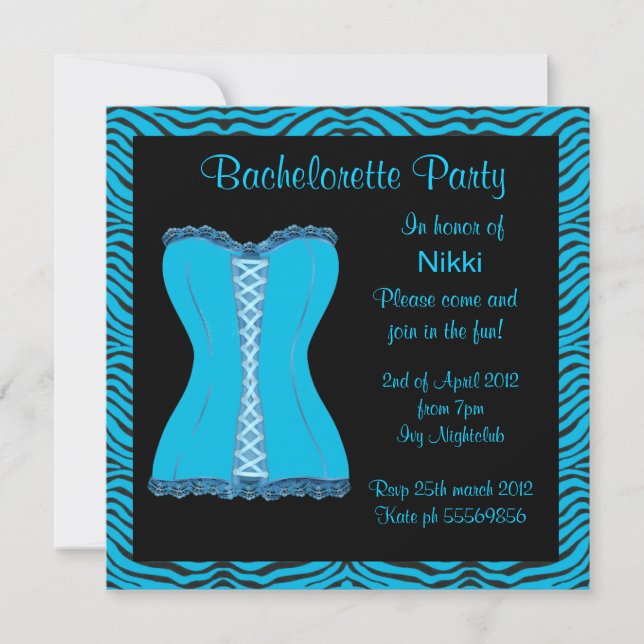 MODERN ANIMAL PRINT BACHELORETTE PARTY INVITATIONS (Front)