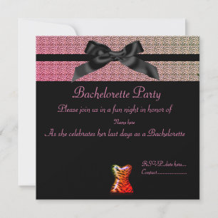 MODERN ANIMAL PRINT WITHY BOW BACHELORETTE Pastel Invitation
