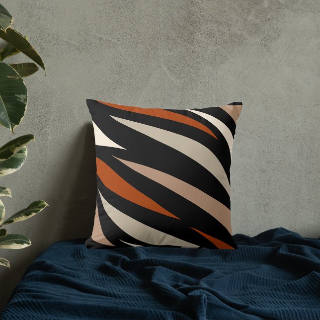 Modern Animal Stripes Natural Earth Tones Cushion (Creator Uploaded)