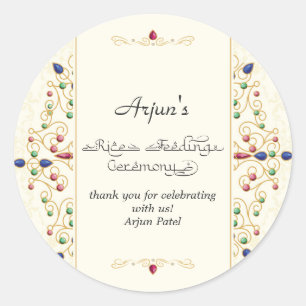 Modern Annaprashan First Rice Ceremony Classic Round Sticker