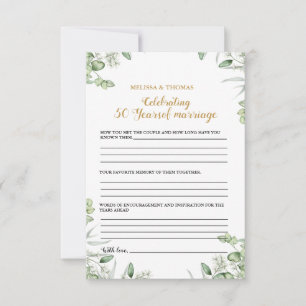 Modern  Anniversary 50th wedding party game Card