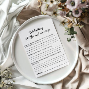 Modern Anniversary 50th wedding party game Card