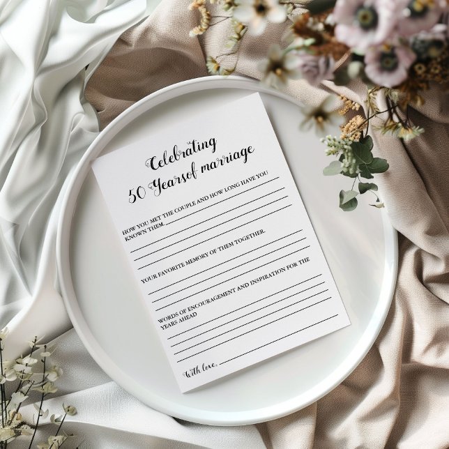 Modern  Anniversary 50th wedding party game Card (Creator Uploaded)