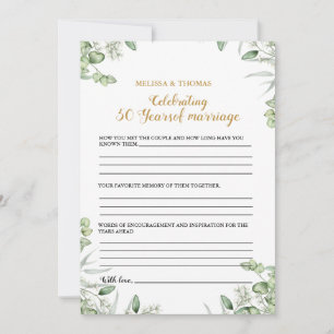 Modern  Anniversary 50th wedding party game Card