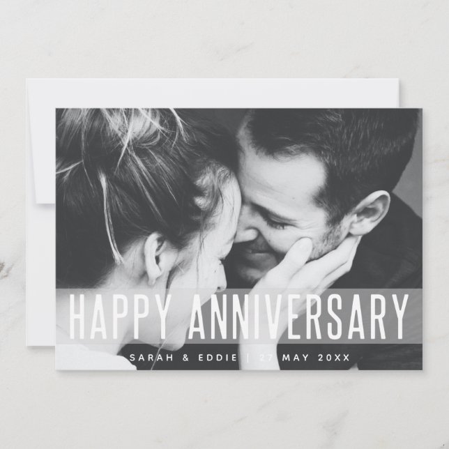 Modern Anniversary | Photo Love Happy Couples Name (Front)