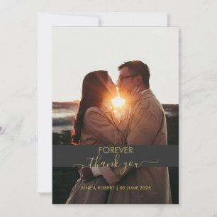 Modern anniversary photo love thank you card