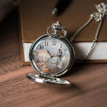 Modern Anniversary Photo Personalised Pocket Watch<br><div class="desc">Elegant design with a personalised photo perfect for Christmas gifts,  as a Father's Day gift,  wedding anniversary,  etc.</div>