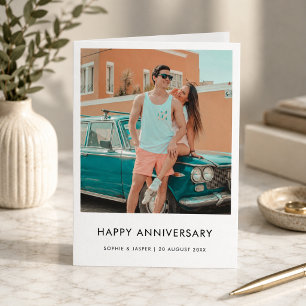 Modern Anniversary   Stylish Minimalist Photo Card