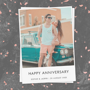 Modern Anniversary   Stylish Minimalist Photo Card