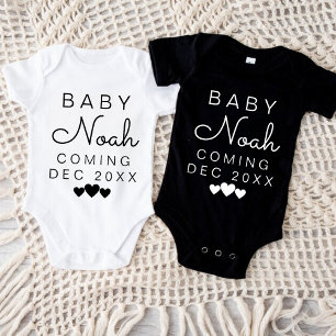 Modern Announcement Custom Last Name Baby Announce Bodysuit