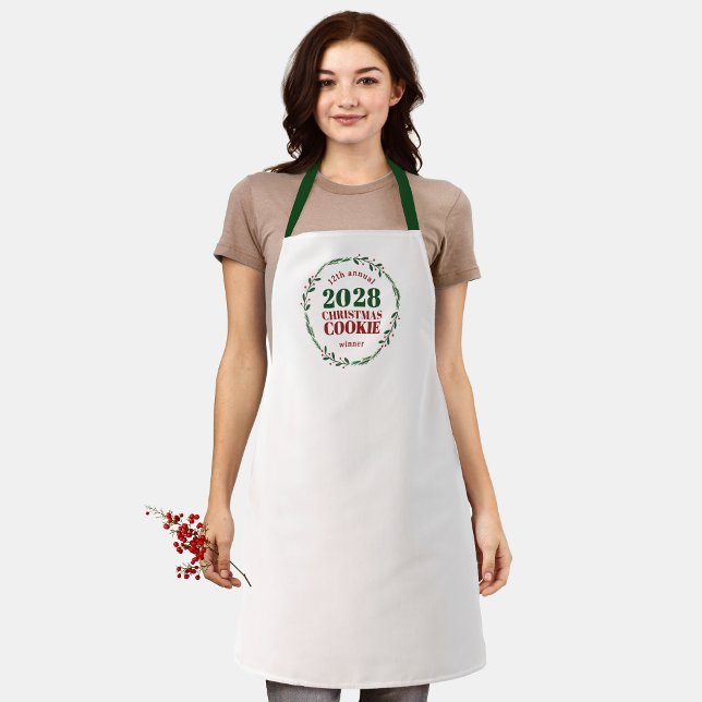 Modern Annual Holiday Contest Winner Prize Apron (Christmas Holiday Competition Prize Apron for the Winner. Great for Cookie & Sweater Contests!)