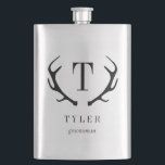 Modern Antler Personalised Bridal Party Gift Hip Flask<br><div class="desc">Visit our website www.berryberrysweet.com for stylish stationery designs and custom gifts!</div>