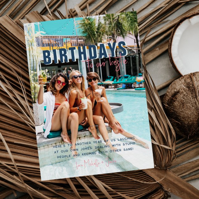 Modern Any Age Birthday Photo Card (Creator Uploaded)