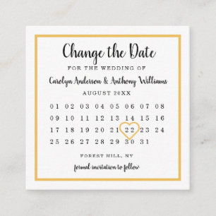 Modern Any Color Photo Calendar Change The Date Enclosure Card
