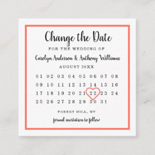 Modern Any Color Photo Calendar Change The Date Enclosure Card