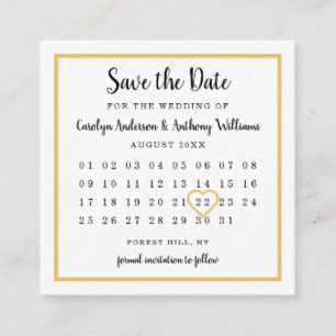 Modern Any Colour Photo Calendar Save The Date Enclosure Card