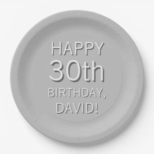 Modern Any Name/Age Editable Birthday Paper Plate