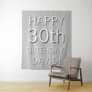 Modern Any Name/Age Editable Birthday Tapestry