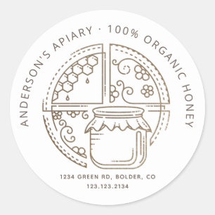 modern apiary honey jar label