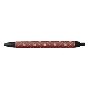 Modern Apple Fruit Graphic Black Ink Pen