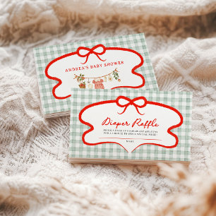 Modern Apple of our Eye Diaper Raffle Baby Shower Enclosure Card