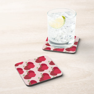 Modern Apple Print Decorative Hard plastic coaster