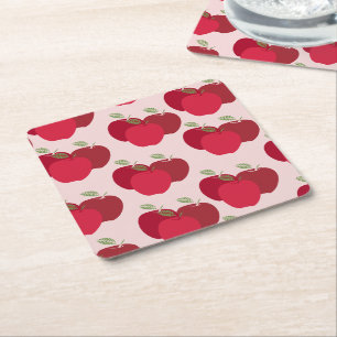 Modern Apple Print Decorative Paper Coaster